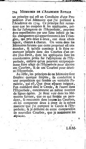 Histoire de l'Académie royale des sciences avec les Mémoires de mathematique & de physique, pour la même année, tires des registres de cette Académie.