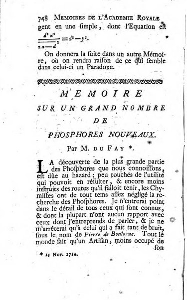 Histoire de l'Académie royale des sciences avec les Mémoires de mathematique & de physique, pour la même année, tires des registres de cette Académie.