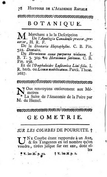 Histoire de l'Académie royale des sciences avec les Mémoires de mathematique & de physique, pour la même année, tires des registres de cette Académie.