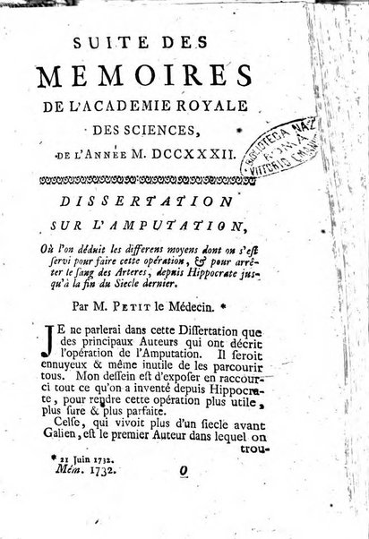 Histoire de l'Académie royale des sciences avec les Mémoires de mathematique & de physique, pour la même année, tires des registres de cette Académie.