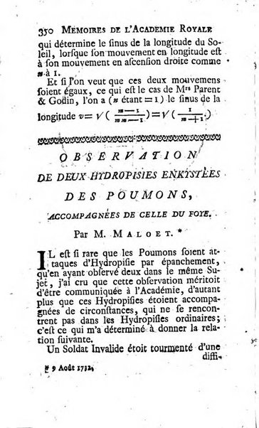 Histoire de l'Académie royale des sciences avec les Mémoires de mathematique & de physique, pour la même année, tires des registres de cette Académie.