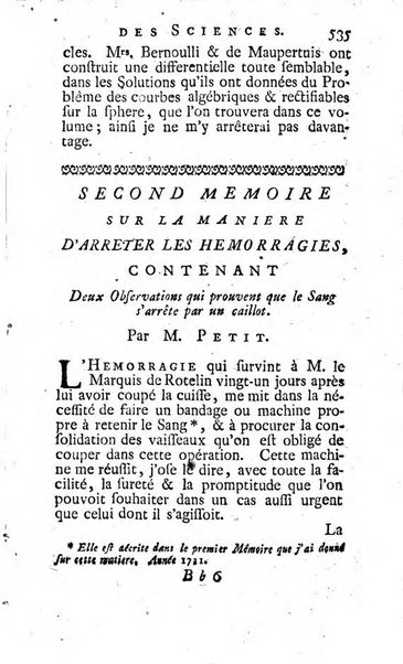 Histoire de l'Académie royale des sciences avec les Mémoires de mathematique & de physique, pour la même année, tires des registres de cette Académie.