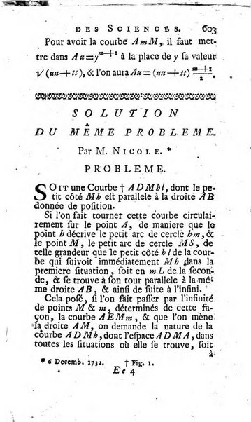 Histoire de l'Académie royale des sciences avec les Mémoires de mathematique & de physique, pour la même année, tires des registres de cette Académie.