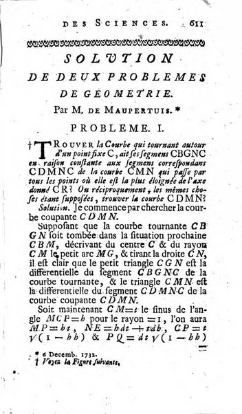 Histoire de l'Académie royale des sciences avec les Mémoires de mathematique & de physique, pour la même année, tires des registres de cette Académie.