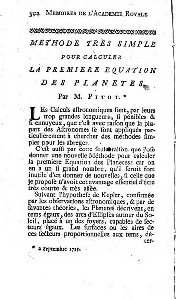 Histoire de l'Académie royale des sciences avec les Mémoires de mathematique & de physique, pour la même année, tires des registres de cette Académie.