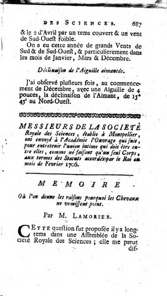 Histoire de l'Académie royale des sciences avec les Mémoires de mathematique & de physique, pour la même année, tires des registres de cette Académie.