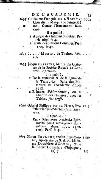 Histoire de l'Académie royale des sciences avec les Mémoires de mathematique & de physique, pour la même année, tires des registres de cette Académie.