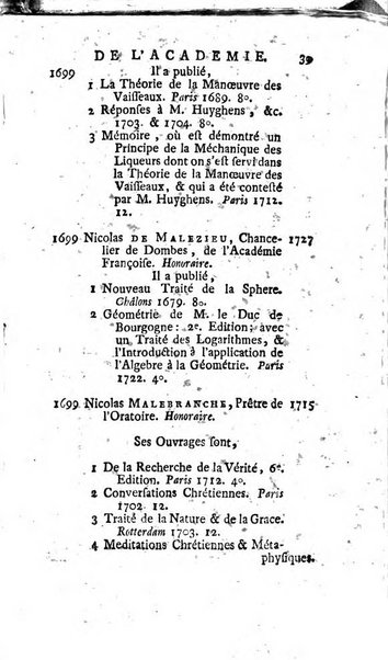 Histoire de l'Académie royale des sciences avec les Mémoires de mathematique & de physique, pour la même année, tires des registres de cette Académie.