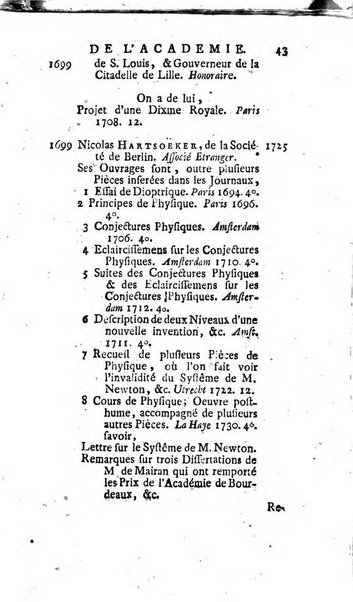 Histoire de l'Académie royale des sciences avec les Mémoires de mathematique & de physique, pour la même année, tires des registres de cette Académie.