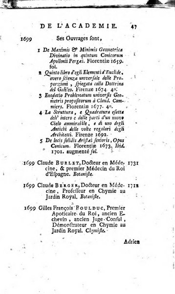 Histoire de l'Académie royale des sciences avec les Mémoires de mathematique & de physique, pour la même année, tires des registres de cette Académie.