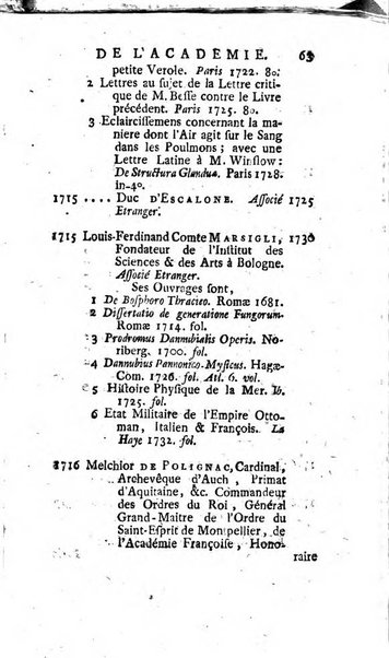 Histoire de l'Académie royale des sciences avec les Mémoires de mathematique & de physique, pour la même année, tires des registres de cette Académie.