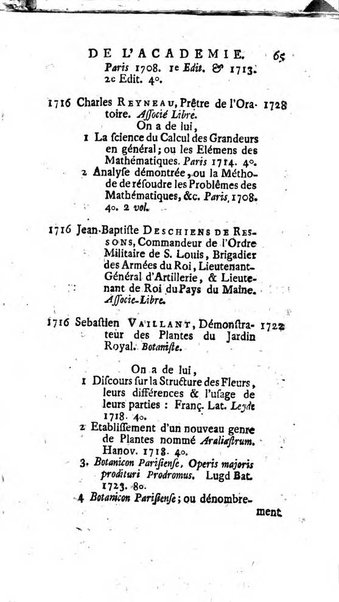 Histoire de l'Académie royale des sciences avec les Mémoires de mathematique & de physique, pour la même année, tires des registres de cette Académie.