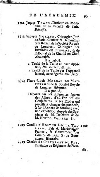 Histoire de l'Académie royale des sciences avec les Mémoires de mathematique & de physique, pour la même année, tires des registres de cette Académie.