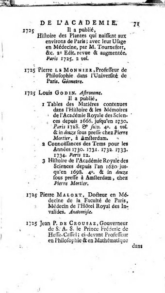 Histoire de l'Académie royale des sciences avec les Mémoires de mathematique & de physique, pour la même année, tires des registres de cette Académie.