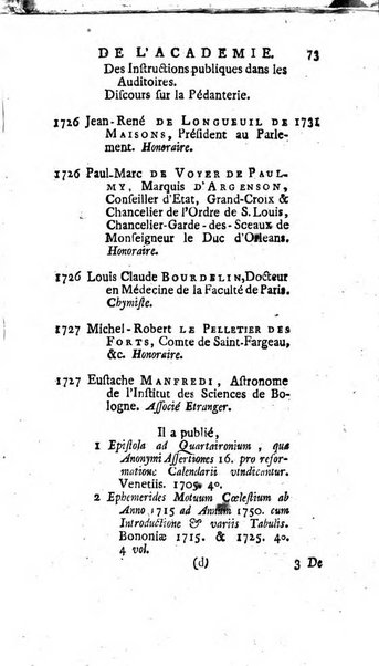 Histoire de l'Académie royale des sciences avec les Mémoires de mathematique & de physique, pour la même année, tires des registres de cette Académie.