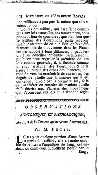 Histoire de l'Académie royale des sciences avec les Mémoires de mathematique & de physique, pour la même année, tires des registres de cette Académie.