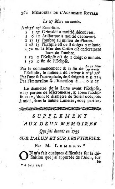 Histoire de l'Académie royale des sciences avec les Mémoires de mathematique & de physique, pour la même année, tires des registres de cette Académie.