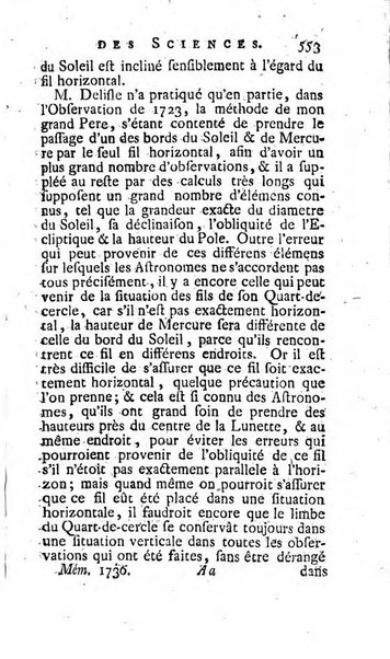 Histoire de l'Académie royale des sciences avec les Mémoires de mathematique & de physique, pour la même année, tires des registres de cette Académie.