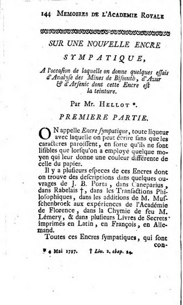 Histoire de l'Académie royale des sciences avec les Mémoires de mathematique & de physique, pour la même année, tires des registres de cette Académie.