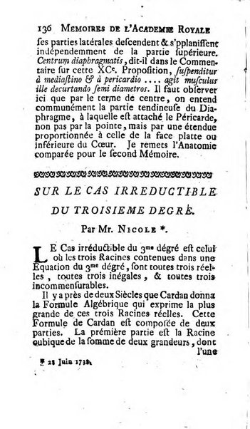 Histoire de l'Académie royale des sciences avec les Mémoires de mathematique & de physique, pour la même année, tires des registres de cette Académie.