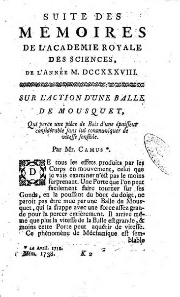 Histoire de l'Académie royale des sciences avec les Mémoires de mathematique & de physique, pour la même année, tires des registres de cette Académie.