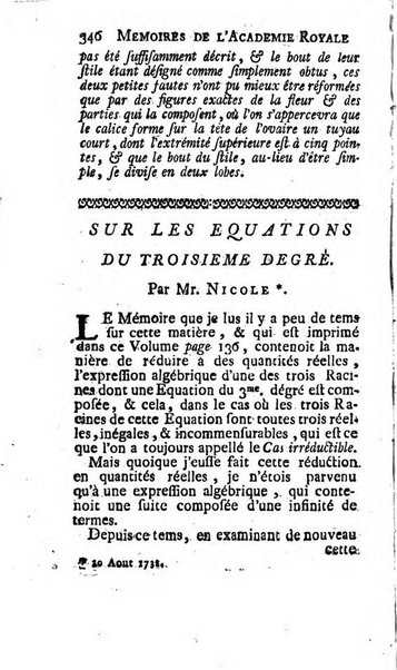 Histoire de l'Académie royale des sciences avec les Mémoires de mathematique & de physique, pour la même année, tires des registres de cette Académie.