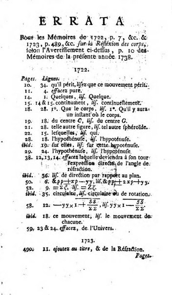 Histoire de l'Académie royale des sciences avec les Mémoires de mathematique & de physique, pour la même année, tires des registres de cette Académie.