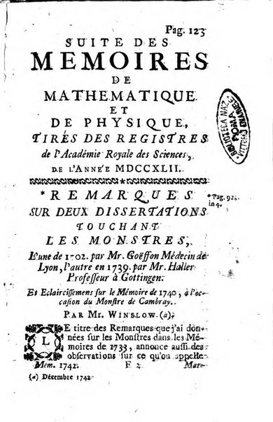 Histoire de l'Académie royale des sciences avec les Mémoires de mathematique & de physique, pour la même année, tires des registres de cette Académie.