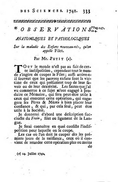 Histoire de l'Académie royale des sciences avec les Mémoires de mathematique & de physique, pour la même année, tires des registres de cette Académie.