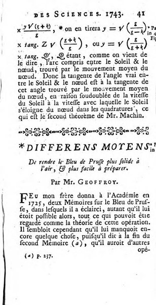 Histoire de l'Académie royale des sciences avec les Mémoires de mathematique & de physique, pour la même année, tires des registres de cette Académie.