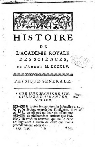 Histoire de l'Académie royale des sciences avec les Mémoires de mathematique & de physique, pour la même année, tires des registres de cette Académie.