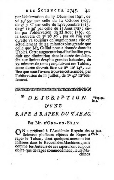 Histoire de l'Académie royale des sciences avec les Mémoires de mathematique & de physique, pour la même année, tires des registres de cette Académie.