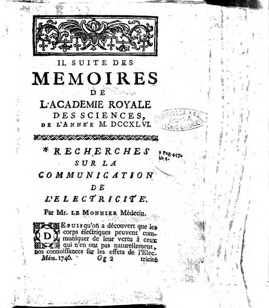 Histoire de l'Académie royale des sciences avec les Mémoires de mathematique & de physique, pour la même année, tires des registres de cette Académie.