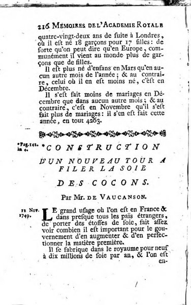 Histoire de l'Académie royale des sciences avec les Mémoires de mathematique & de physique, pour la même année, tires des registres de cette Académie.