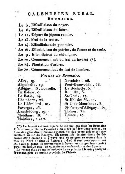 Annuaire du Département du Mont-Blanc contenant un essai statistique sur la popolation, divisée par esèces, par âges, par classes, &c