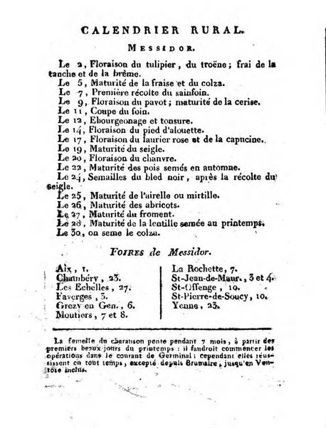 Annuaire du Département du Mont-Blanc contenant un essai statistique sur la popolation, divisée par esèces, par âges, par classes, &c