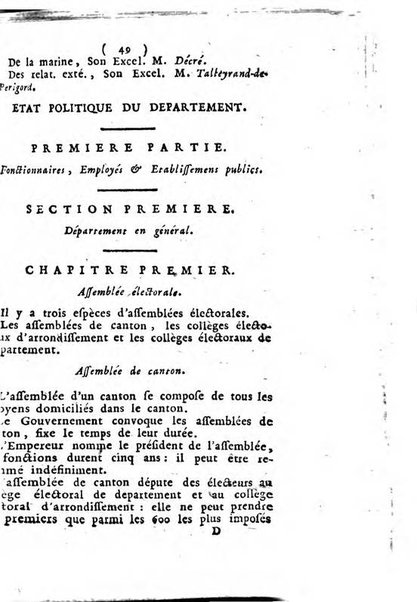 Annuaire du Département du Mont-Blanc contenant un essai statistique sur la popolation, divisée par esèces, par âges, par classes, &c