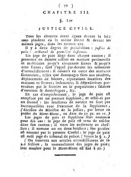 Annuaire du Département du Mont-Blanc contenant un essai statistique sur la popolation, divisée par esèces, par âges, par classes, &c