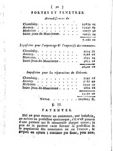 Annuaire du Département du Mont-Blanc contenant un essai statistique sur la popolation, divisée par esèces, par âges, par classes, &c