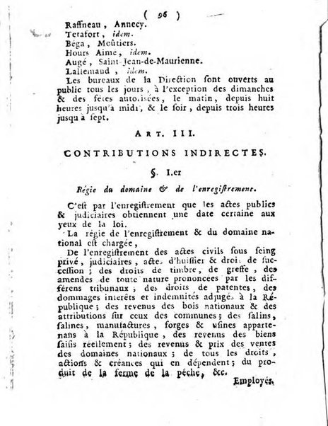 Annuaire du Département du Mont-Blanc contenant un essai statistique sur la popolation, divisée par esèces, par âges, par classes, &c