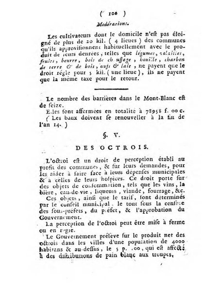 Annuaire du Département du Mont-Blanc contenant un essai statistique sur la popolation, divisée par esèces, par âges, par classes, &c