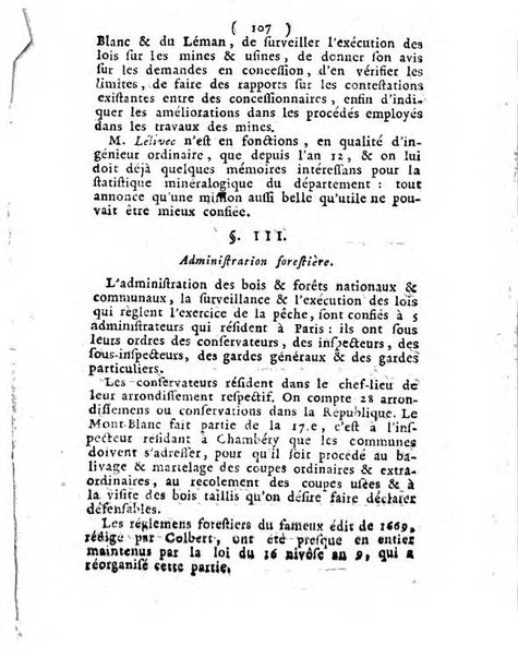 Annuaire du Département du Mont-Blanc contenant un essai statistique sur la popolation, divisée par esèces, par âges, par classes, &c