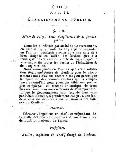 Annuaire du Département du Mont-Blanc contenant un essai statistique sur la popolation, divisée par esèces, par âges, par classes, &c