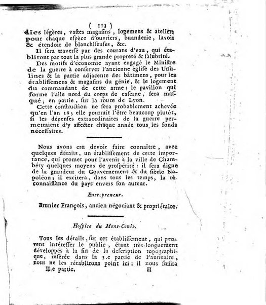 Annuaire du Département du Mont-Blanc contenant un essai statistique sur la popolation, divisée par esèces, par âges, par classes, &c