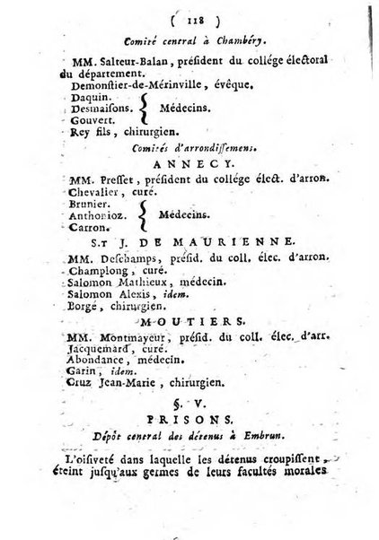 Annuaire du Département du Mont-Blanc contenant un essai statistique sur la popolation, divisée par esèces, par âges, par classes, &c