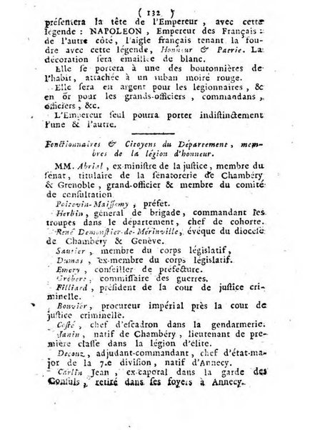 Annuaire du Département du Mont-Blanc contenant un essai statistique sur la popolation, divisée par esèces, par âges, par classes, &c