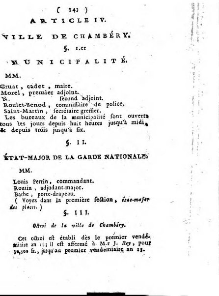 Annuaire du Département du Mont-Blanc contenant un essai statistique sur la popolation, divisée par esèces, par âges, par classes, &c