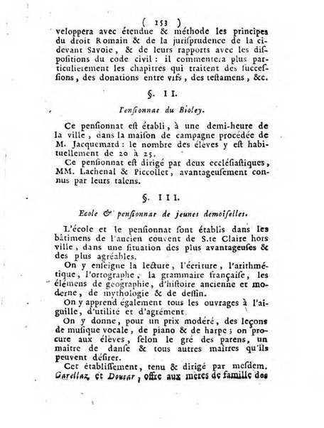 Annuaire du Département du Mont-Blanc contenant un essai statistique sur la popolation, divisée par esèces, par âges, par classes, &c