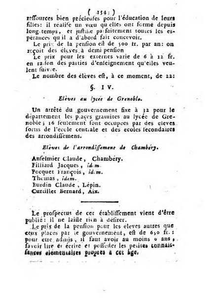 Annuaire du Département du Mont-Blanc contenant un essai statistique sur la popolation, divisée par esèces, par âges, par classes, &c