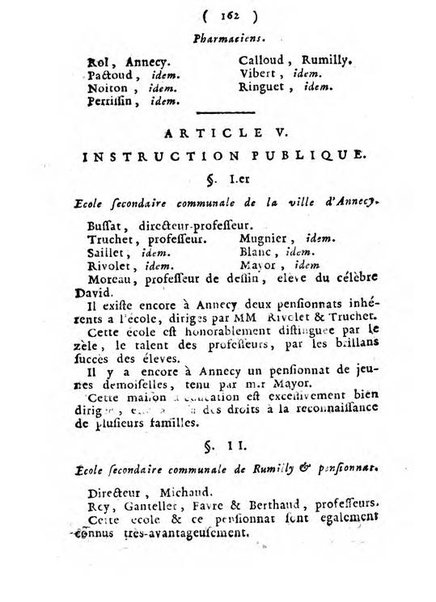 Annuaire du Département du Mont-Blanc contenant un essai statistique sur la popolation, divisée par esèces, par âges, par classes, &c